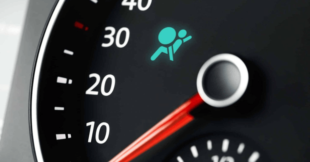 airbag warning light on a car's dashboard