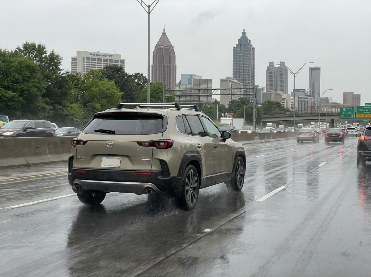 Firefly_Gemini Flash_picture of a Mazda Cx-50 Driving (do research on how the Mazda looks) on Atlanta high 945356